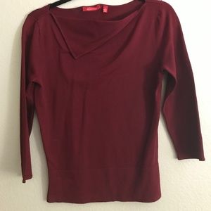 Anne Klein red long sleeve top